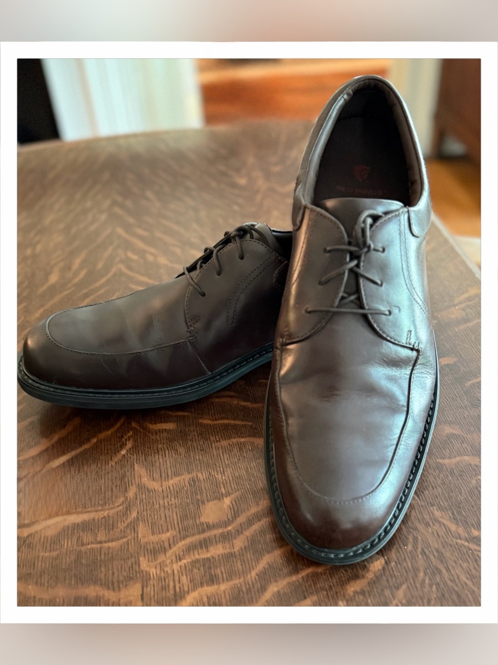 Red Wing Men’s Brown Leather Lace-Up Oxford Dress Shoes Round Toe Logo 13D